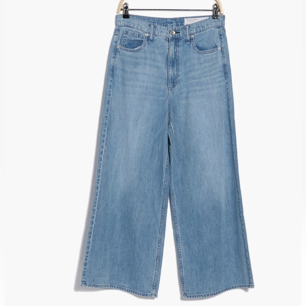 NWT Rag & Bone Serena High Rise Crop Wide Leg Jeans in Buchanan Wash - Size 30